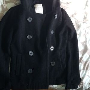 Peacoat, wool with hood. Great condition.